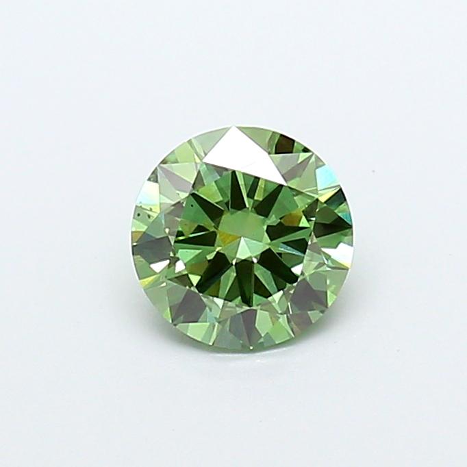 1.02 Ct. Fancy Vivid  Green Round Lab Grown Diamond