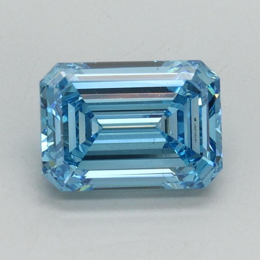 1.64 Ct. Fancy Vivid Blue Emerald Lab Grown Diamond