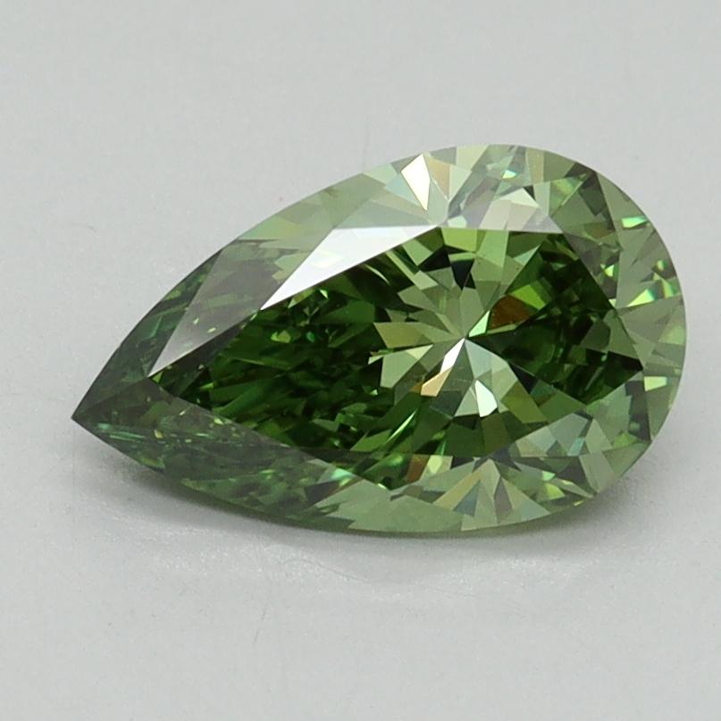 1.16 Ct. Fancy Vivid Green Pear Lab Grown Diamond