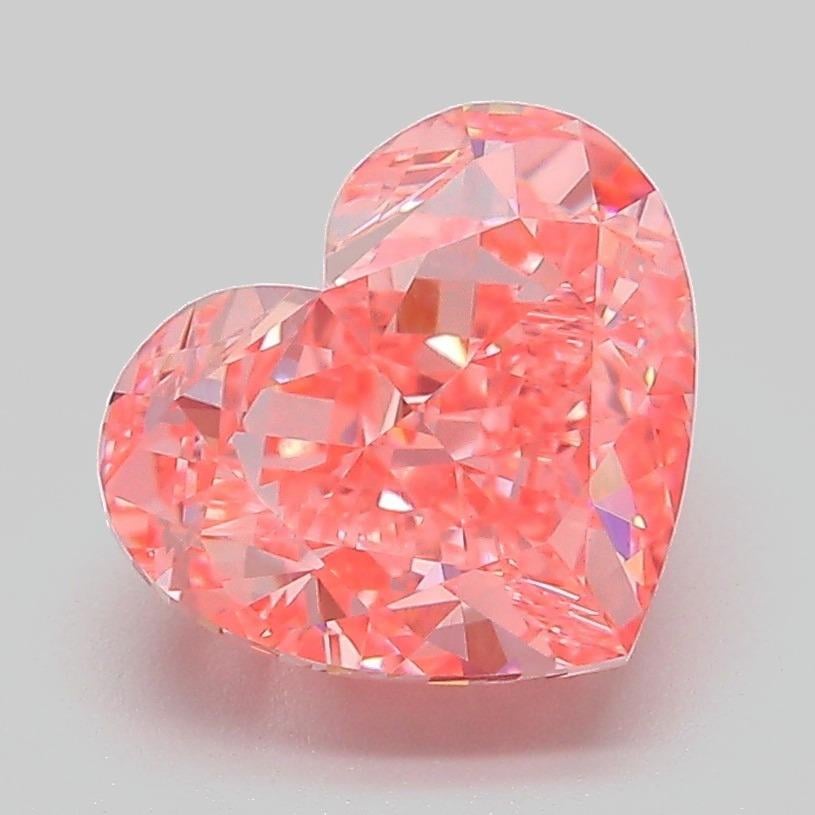 3.04 Ct. Fancy Vivid Pink Heart Lab Grown Diamond