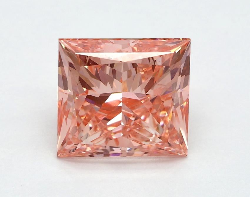 3.14 Ct. Fancy Vivid Pink Princess Lab Grown Diamond