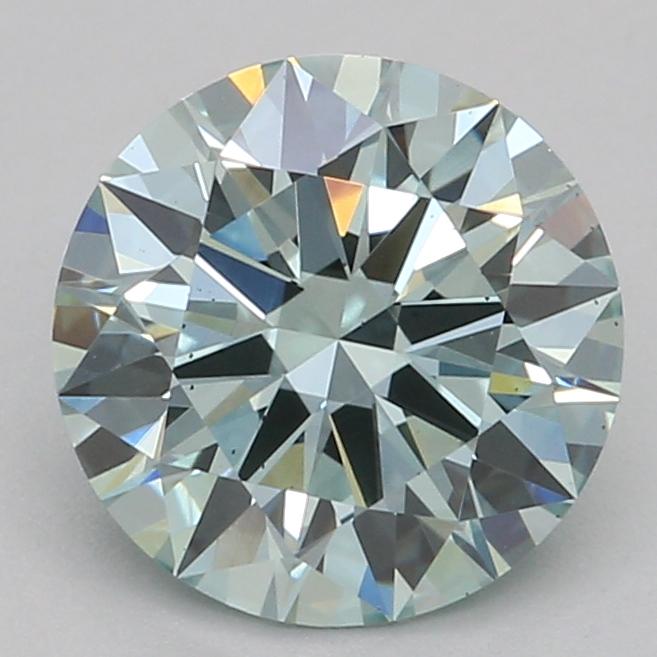 1.04 Ct. Fancy Bluish Green Round Lab Grown Diamond