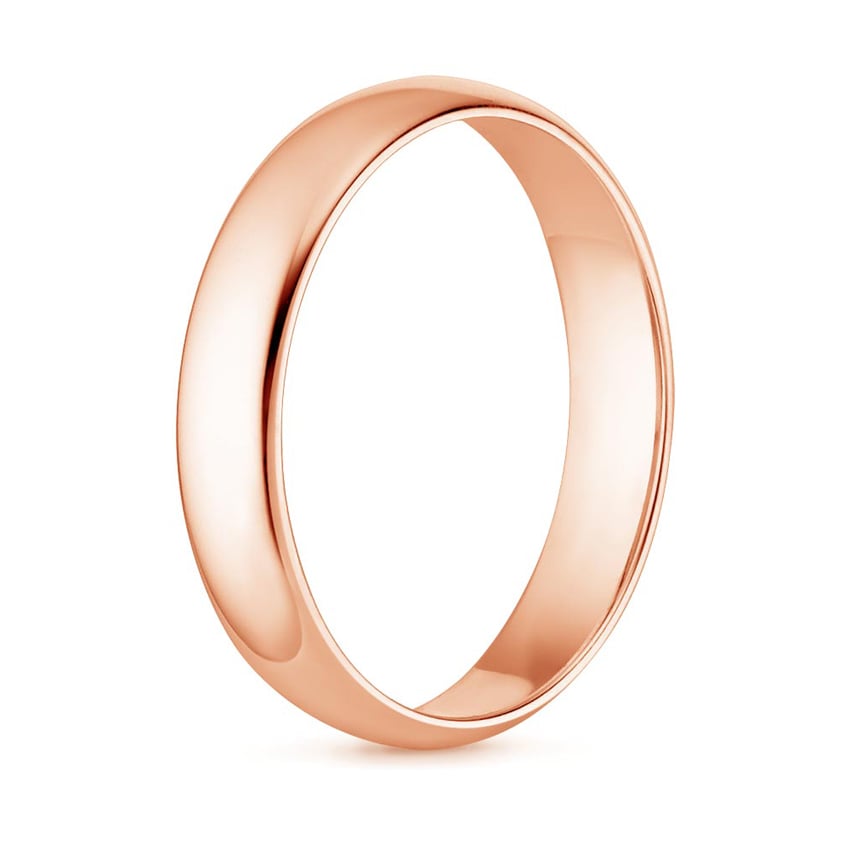 Raised Oval Bump And Edged 9ct Rose Gold 4mm Wedding Ring main image 0
