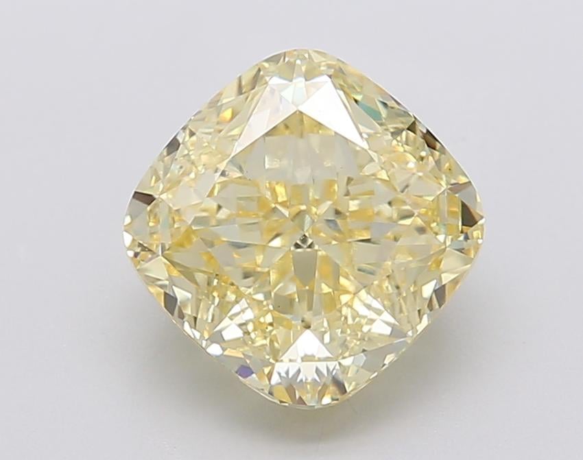 3.06 Ct. Fancy Vivid Yellow Cushion Lab Grown Diamond