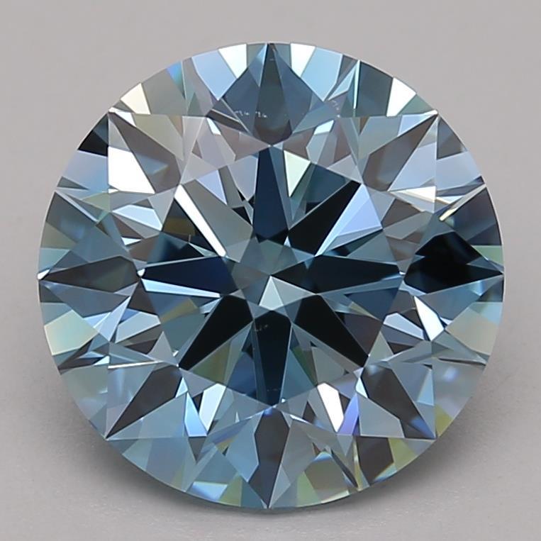 4.06 Ct. Fancy Vivid Blue Round Lab Grown Diamond