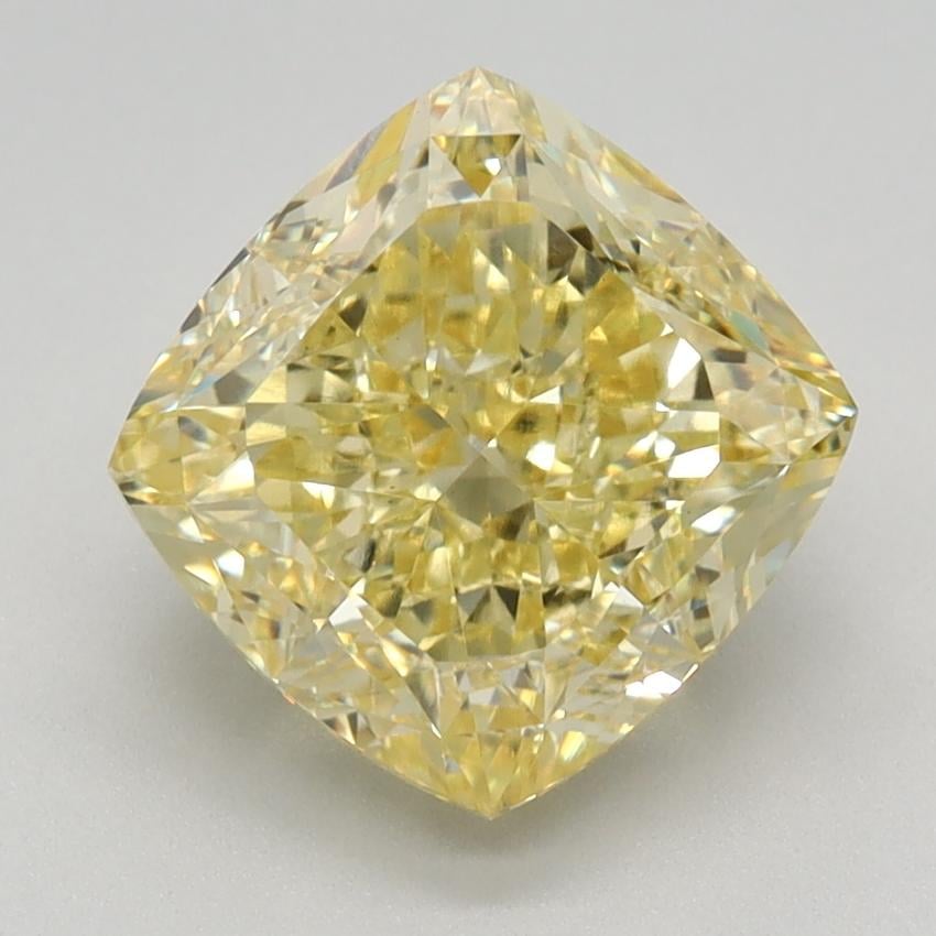 2.57 Ct. Fancy Intense Yellow Cushion Lab Grown Diamond
