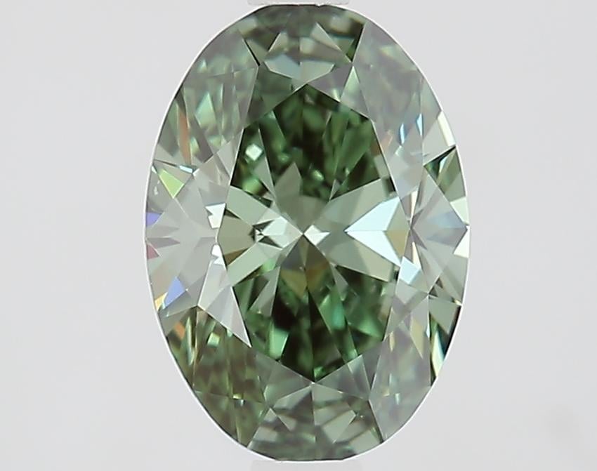 1.48 Ct. Fancy Vivid Green Oval Lab Grown Diamond