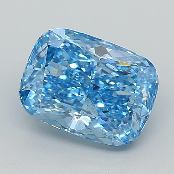 3.04 Ct. Fancy Vivid  Blue Cushion Lab Grown Diamond