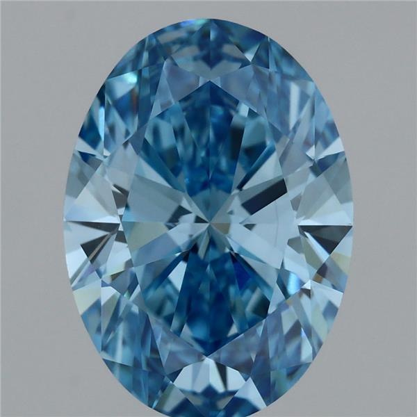 3.15 Ct. Fancy Vivid Blue Oval Lab Grown Diamond