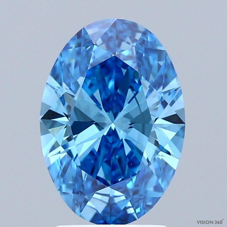 2.02 Ct. Fancy Vivid Blue Oval Lab Grown Diamond