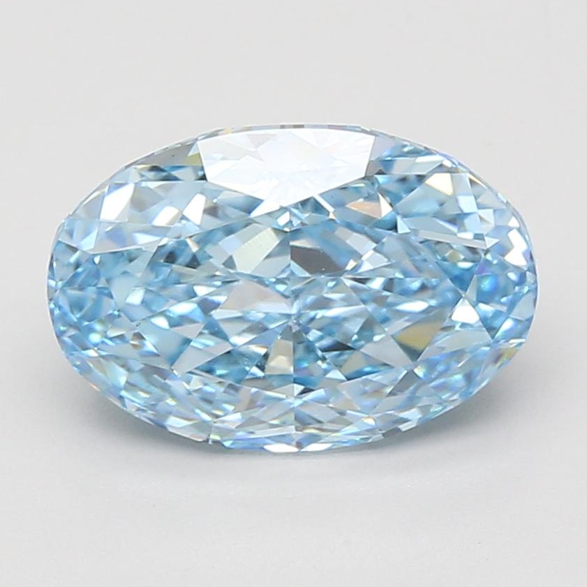 4.07 Ct. Fancy Vivid Blue Oval Lab Grown Diamond