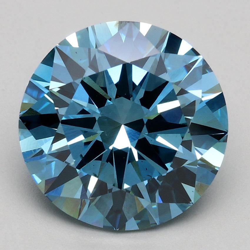 3.01 Ct. Fancy Vivid Blue Round Lab Grown Diamond