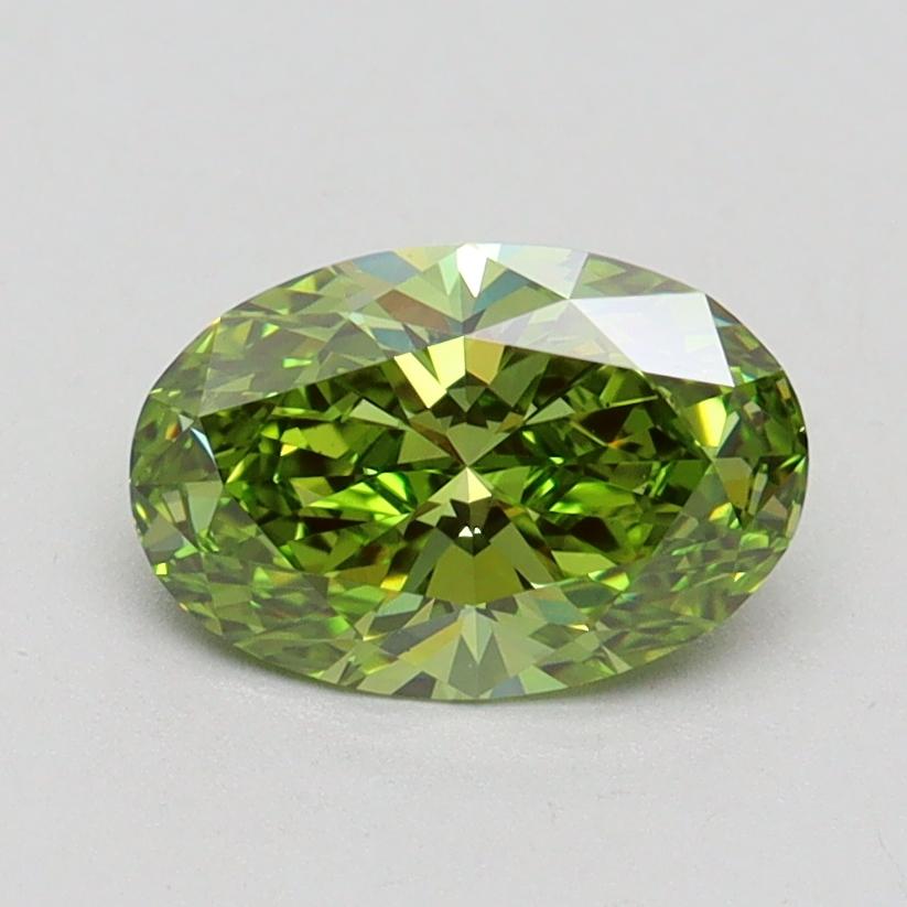 1.02 Ct. Fancy Vivid Green Oval Lab Grown Diamond
