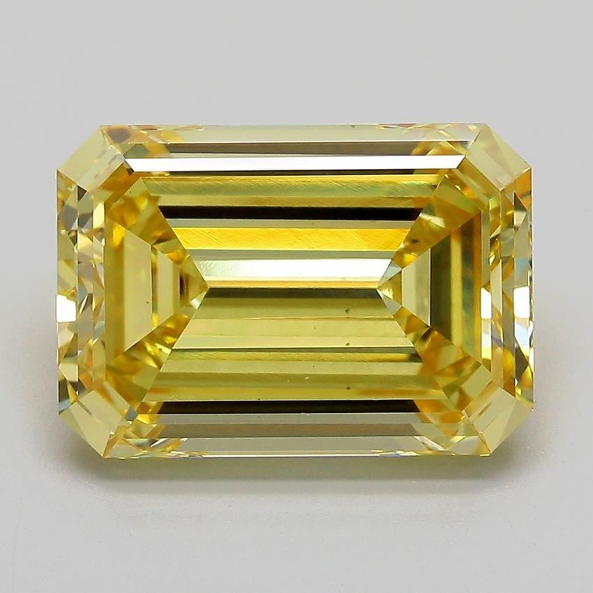 7.06 Ct. Fancy Intense  Yellow Emerald Lab Grown Diamond