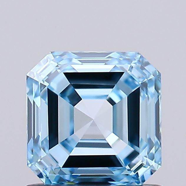 0.97 Ct. Fancy Vivid Blue Asscher Lab Grown Diamond