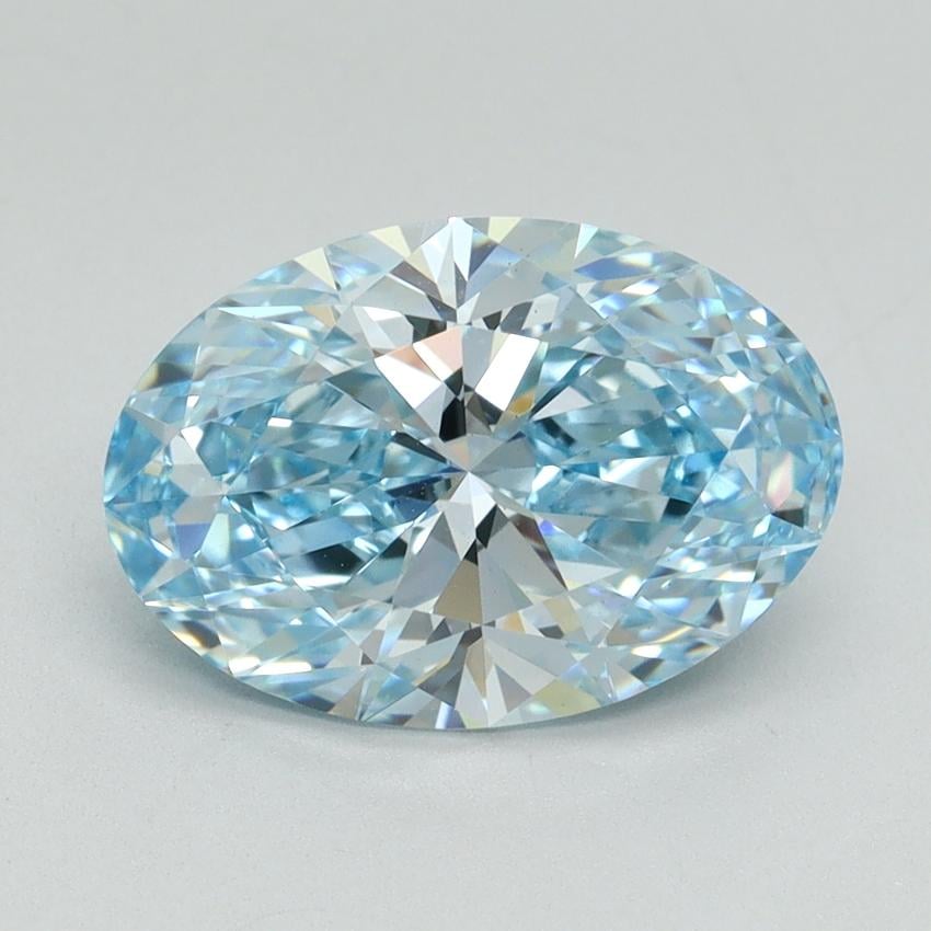 3.03 Ct. Fancy Vivid Blue Oval Lab Grown Diamond
