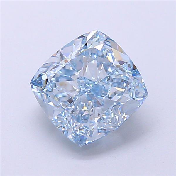 2.85 Ct. Fancy Vivid  Blue Cushion Lab Grown Diamond