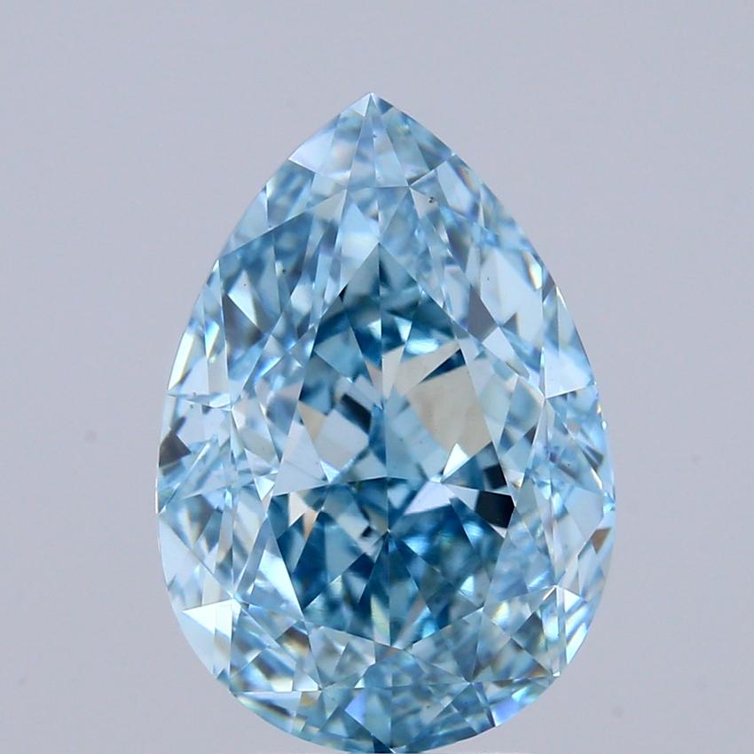 4.00 Ct. Fancy Vivid Blue Pear Lab Grown Diamond