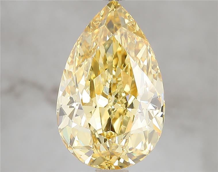 5.05 Ct. Fancy Vivid Yellow Pear Lab Grown Diamond