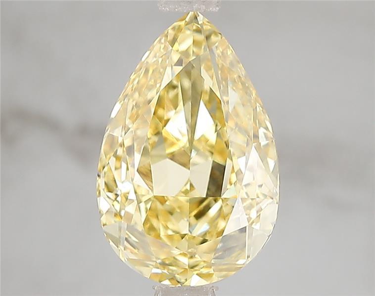 3.08 Ct. Fancy Vivid Yellow Pear Lab Grown Diamond