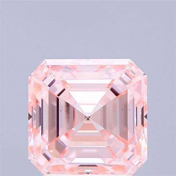 3.07 Ct. Fancy Intense Pink Asscher Lab Grown Diamond