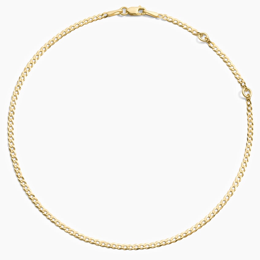 14K Yellow Gold Blake Curb Chain Anklet