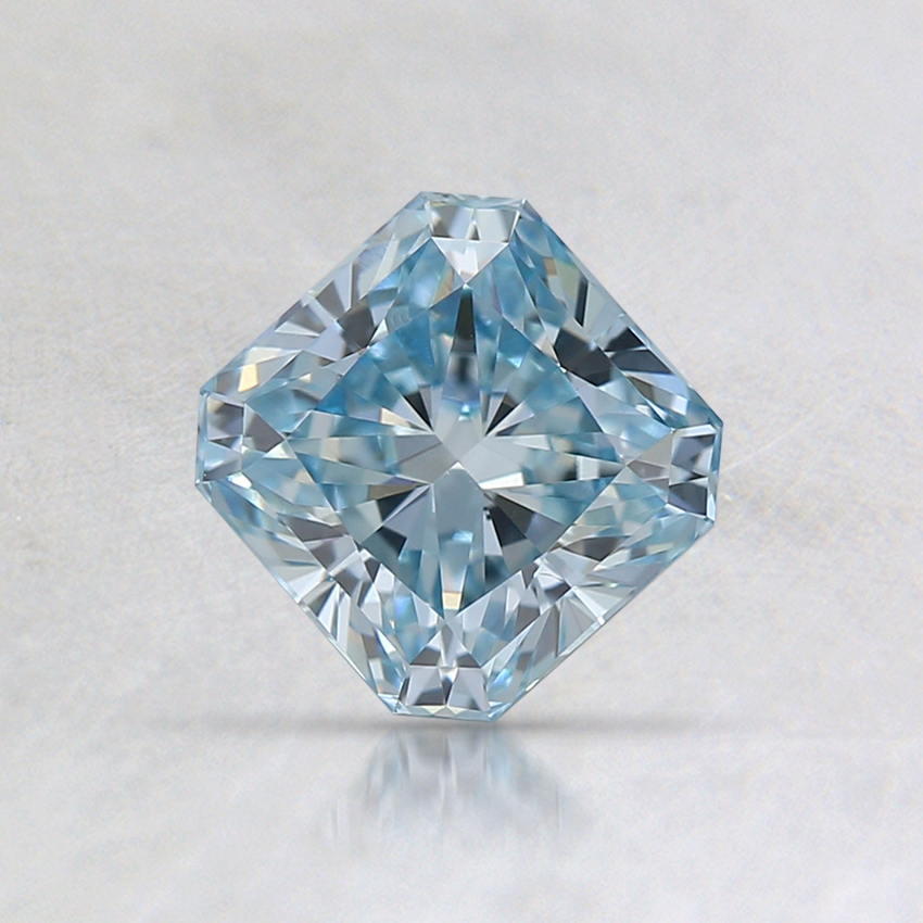 1.01 Ct. Fancy Intense Greenish Blue Radiant Lab Grown Diamond