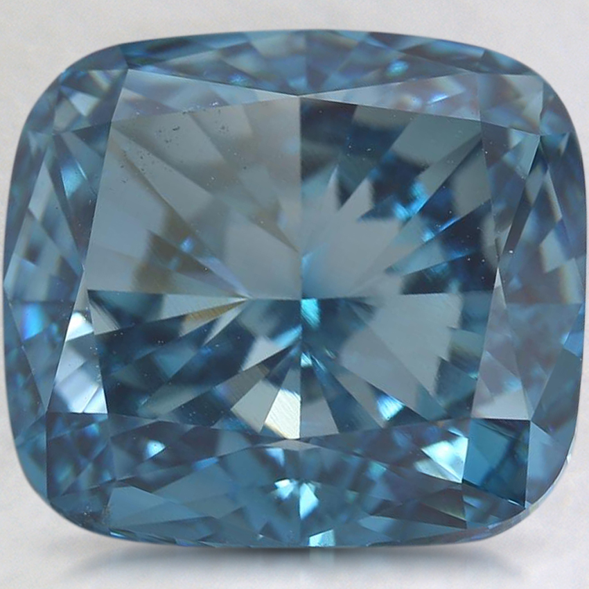 10.27 Ct. Fancy Vivid Blue Cushion Lab Created Diamond