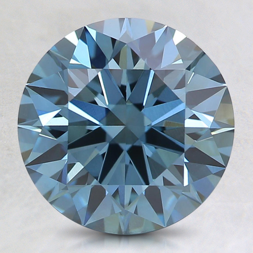 2.40 Ct. Fancy Dark Greenish Blue Round Lab Created Diamond