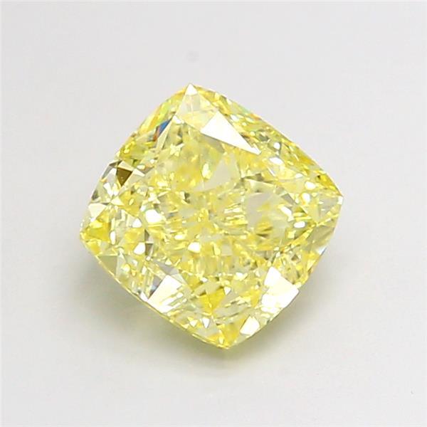 2.46 Ct. Fancy Intense Yellow Cushion Lab Grown Diamond