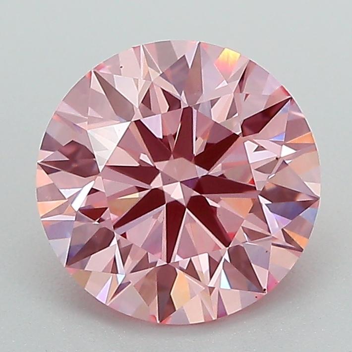 2.02 Ct. Fancy Vivid Pink Round Lab Grown Diamond