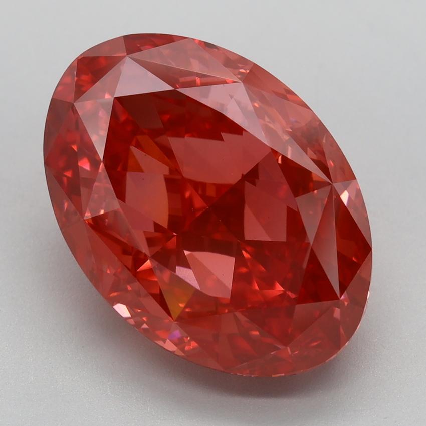 7.22 Ct. Fancy Vivid Pink Oval Lab Grown Diamond