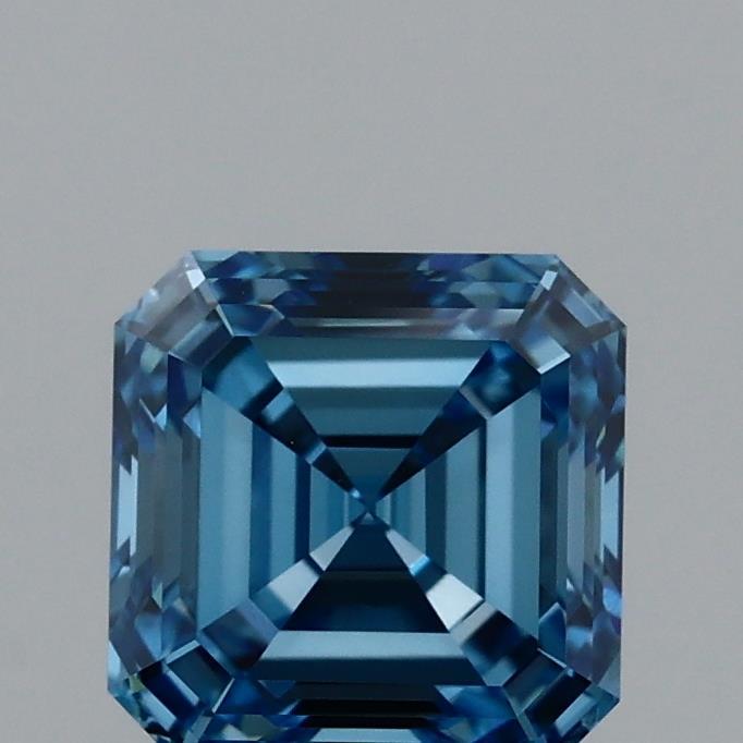 1.01 Ct. Fancy Vivid Blue Asscher Lab Grown Diamond