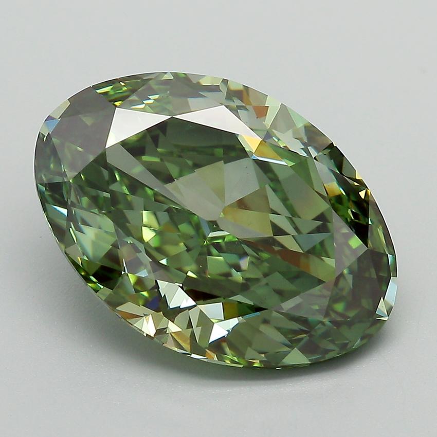 7.01 Ct. Fancy Vivid Green Oval Lab Grown Diamond