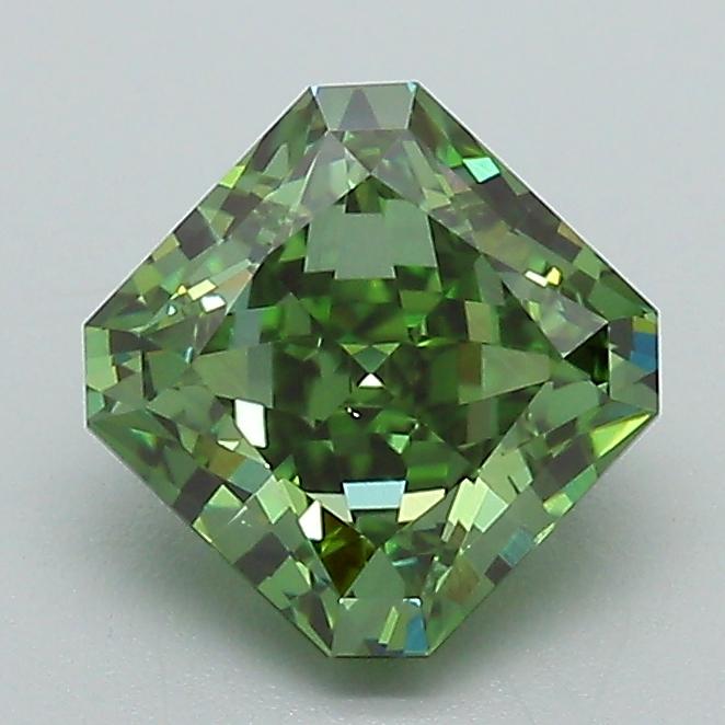 1.60 Ct. Fancy Vivid Green Radiant Lab Grown Diamond