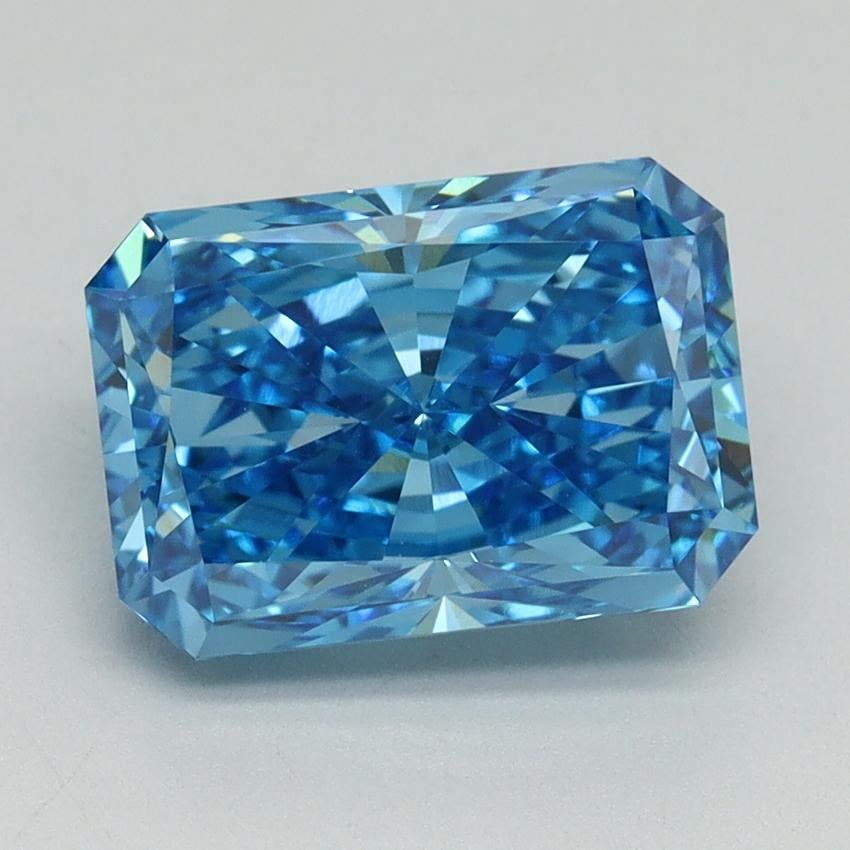 3.15 Ct. Fancy Vivid Blue Radiant Lab Grown Diamond