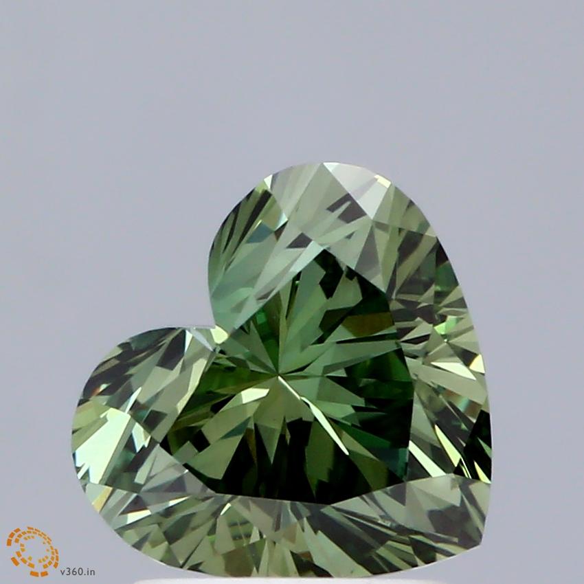 1.59 Ct. Fancy Vivid Green Heart Lab Grown Diamond