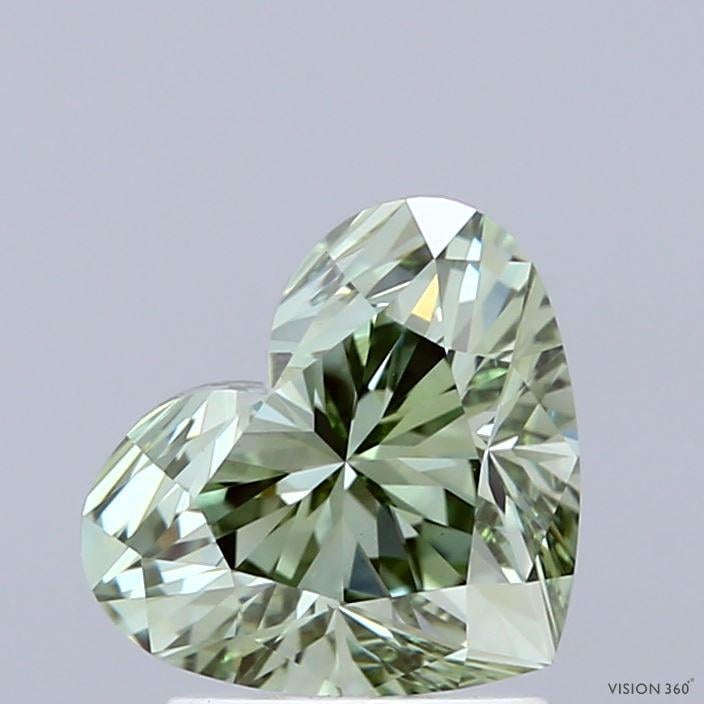 1.85 Ct. Fancy Vivid  Green Heart Lab Grown Diamond