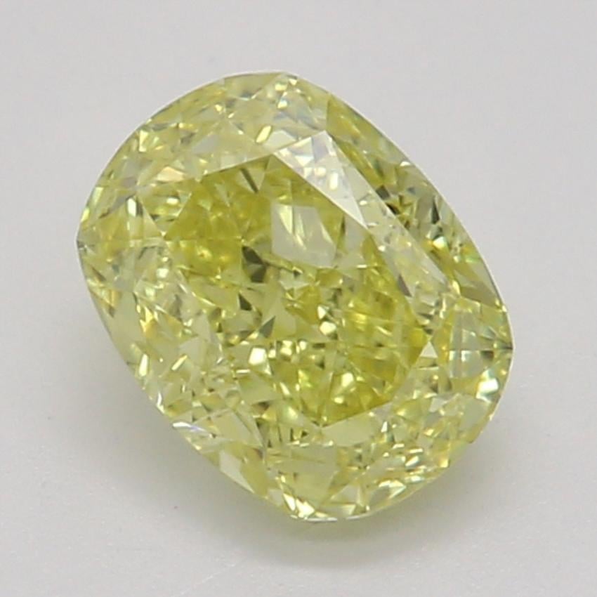 0.51 Ct. Fancy Intense Yellow Cushion Diamond