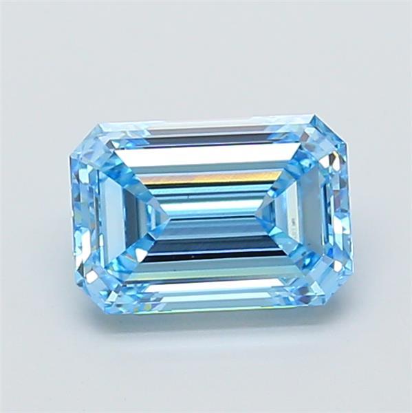 1.55 Ct. Fancy Vivid Blue Emerald Lab Grown Diamond