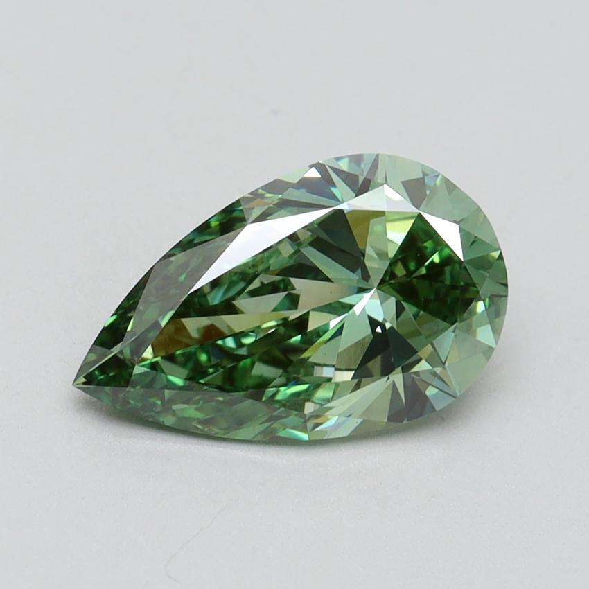 2.00 Ct. Fancy Vivid Green Pear Lab Grown Diamond