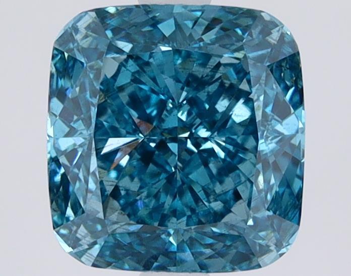 2.04 Ct. Fancy Vivid Blue Cushion Lab Grown Diamond