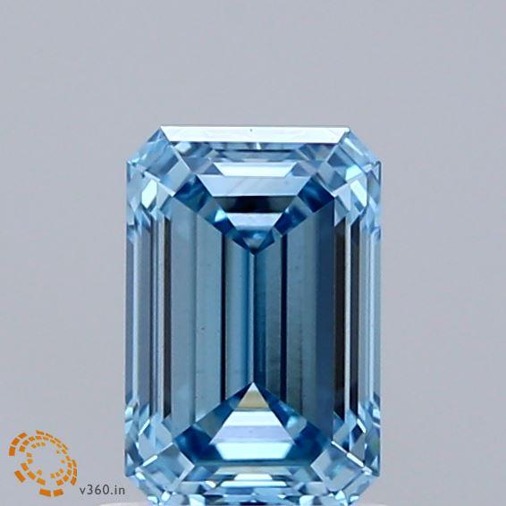 1.06 Ct. Fancy Vivid Blue Emerald Lab Grown Diamond