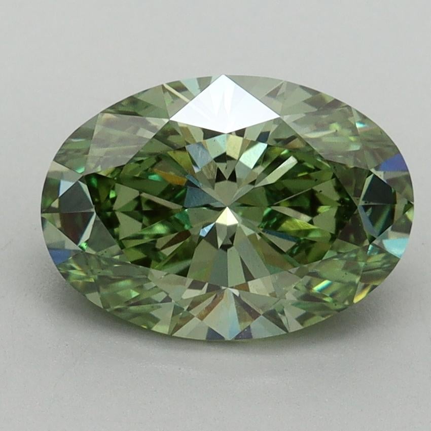 2.04 Ct. Fancy Vivid Green Oval Lab Grown Diamond