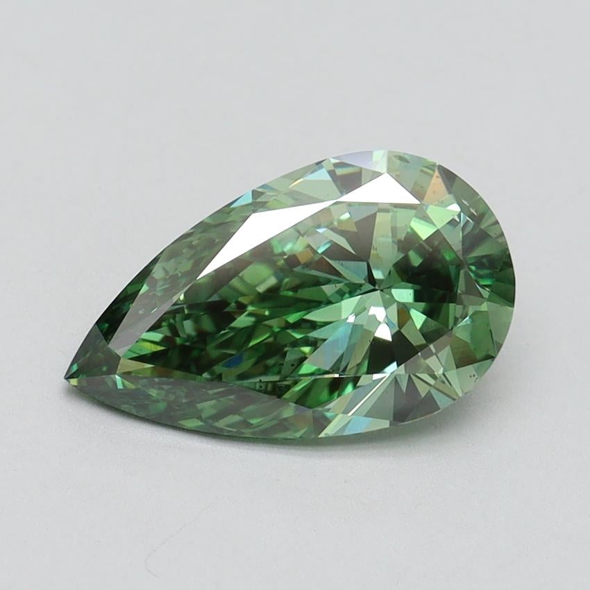 2.01 Ct. Fancy Vivid Pacific Green Pear Lab Grown Diamond