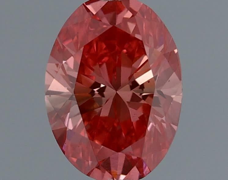 0.35 Ct. Fancy Vivid Pink Oval Lab Grown Diamond