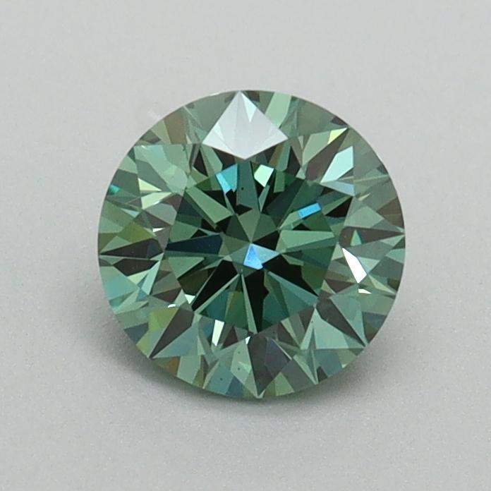0.77 Ct. Fancy Vivid Green Round Lab Grown Diamond
