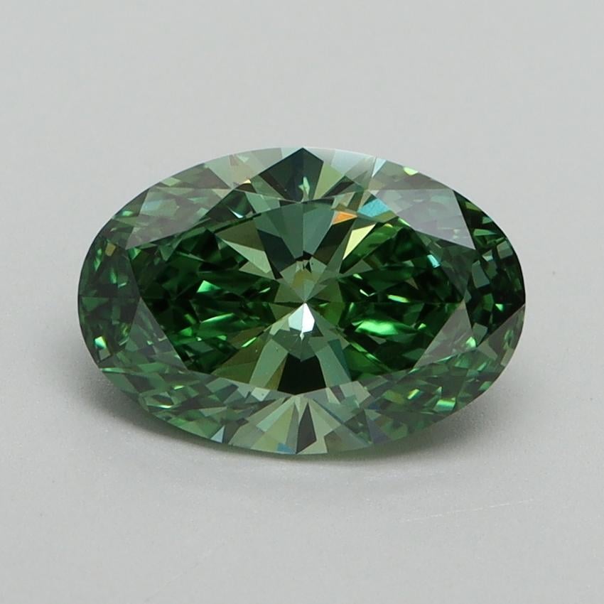 1.55 Ct. Fancy Vivid Green Oval Lab Grown Diamond
