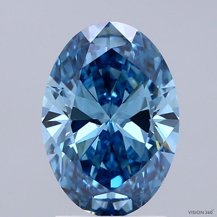 2.01 Ct. Fancy Vivid Blue Oval Lab Grown Diamond