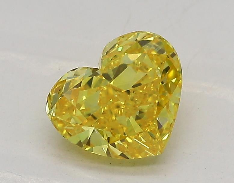 0.9 Ct. Fancy Vivid Yellow Heart Lab Grown Diamond